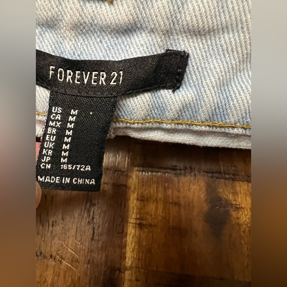 Forever 21 Mini Jean Skirt Distressed, medium - Picture 4 of 5